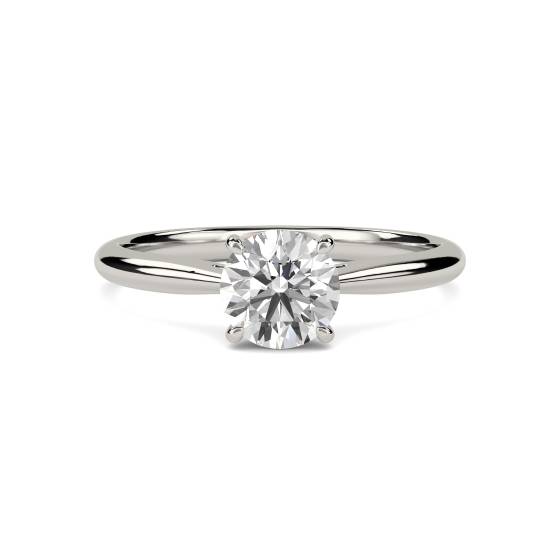 Lab Grown 0.90Ct VS1/D Round Diamond Solitaire Ring