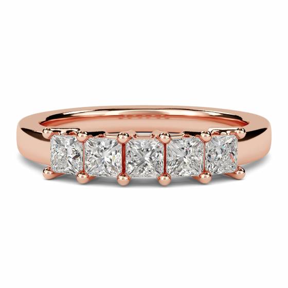 0.75ct VS/F-G 5 Stone Natural Diamond Ring