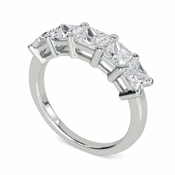 1.03ct VS/F-G Princess Diamond 5 Stone Ring
