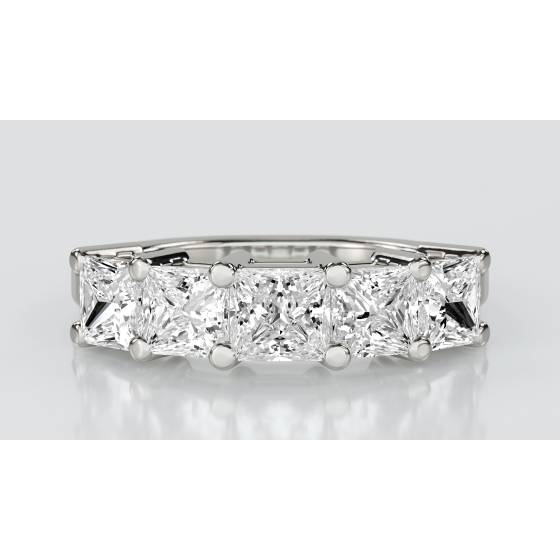 1.00 SI2/F 5 Stone Princess Diamond Half Eternity Ring