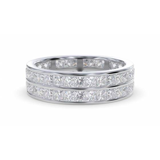 1.00ct SI/F Princess Natural Diamond Full Eternity Ring