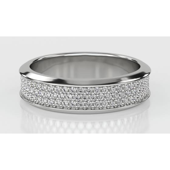 2.00ct VVS/E-F Three Row Round Lab Grown Full Eternity Ring