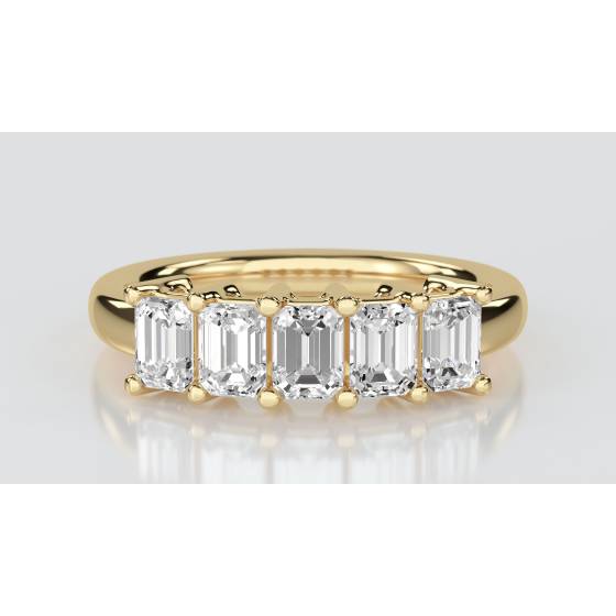 0.50ct IF/D Emerald Natural Diamond Half Eternity Ring