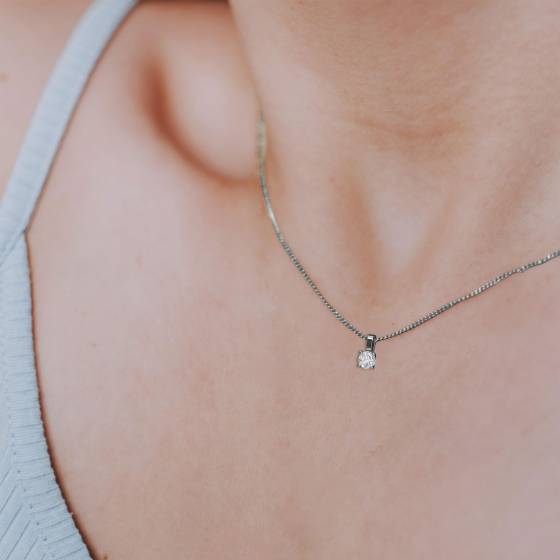 1.00ct I1/F Round Diamond Pendant