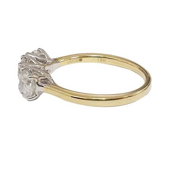 1.51ct I1/F-G 3 Round Natural Diamonds Trilogy Ring