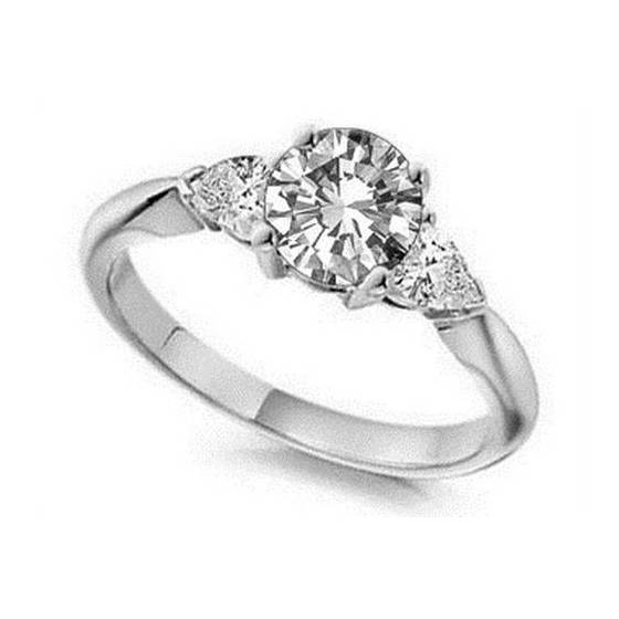 0.60ct SI2/G Round Natural Diamond Trilogy Ring