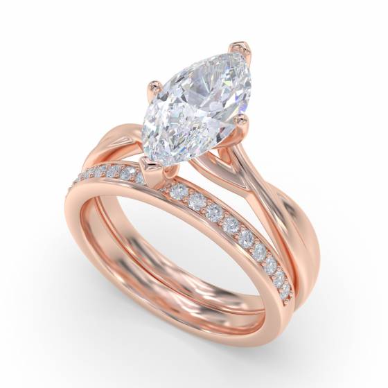 Marquise Diamond Infinity Twist Engagement Ring