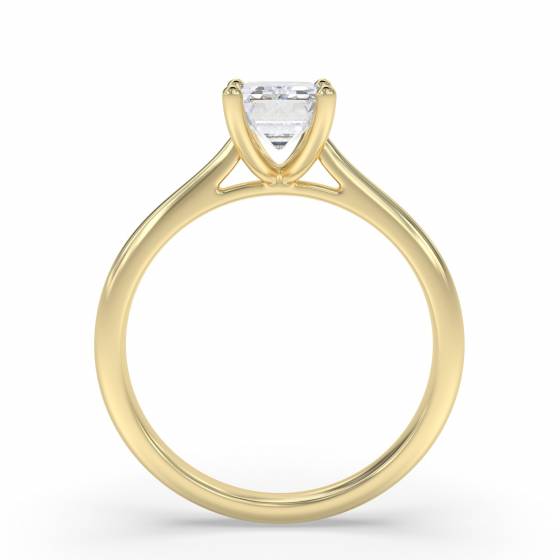 Emerald Diamond Solitaire Engagement Ring