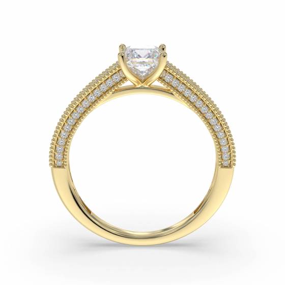 Princess and Round Vintage Diamond Ring