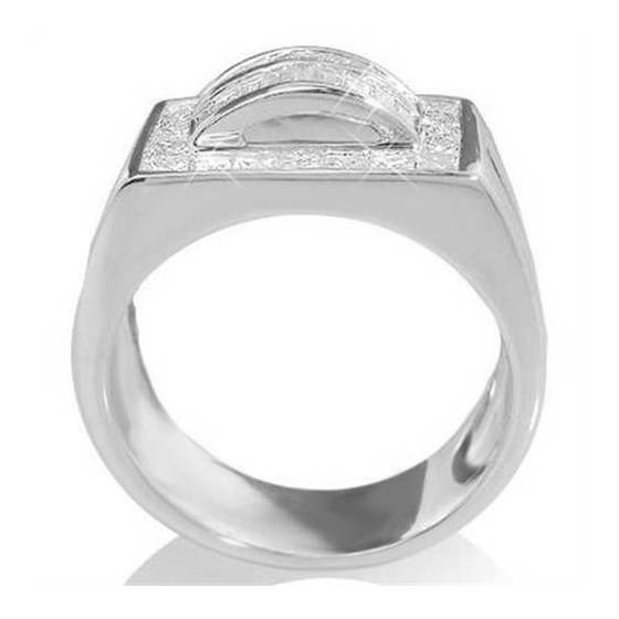 1.62CT VS/E-F Baguette and Princess Diamond Mens Ring