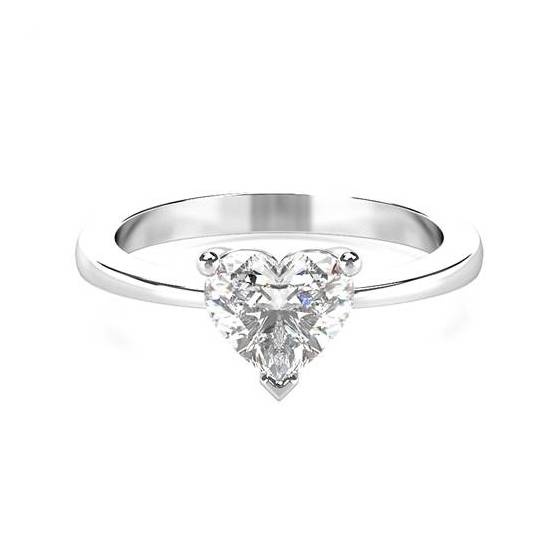 0.92ct I1/F Traditional Heart Diamond Engagement Ring