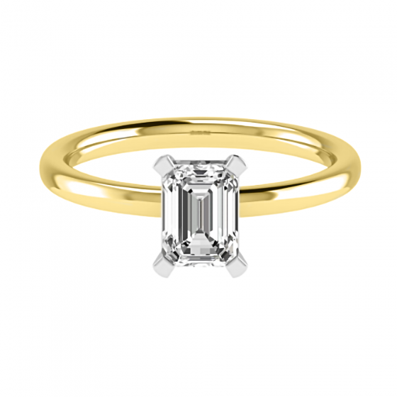 0.90ct VVS1/D Emerald Lab Grown Diamond Solitaire Ring