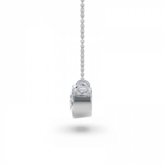 Oval Diamond Bezel Set East To West Solitaire Pendant