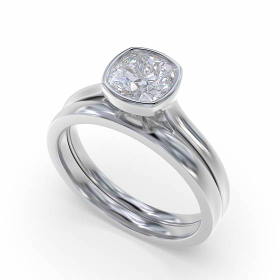 Cushion Diamond Solitaire Ring