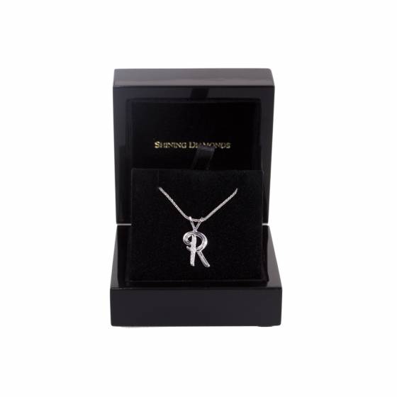 R Alphabet initial Diamond Pendant