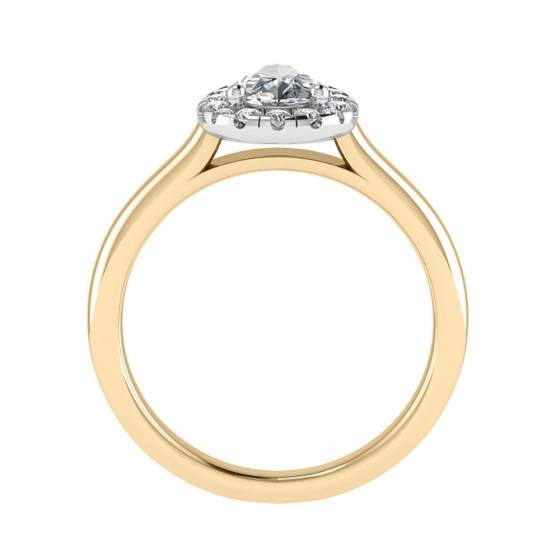 0.77ct VVS2/F Pear Diamond Halo Engagement Ring