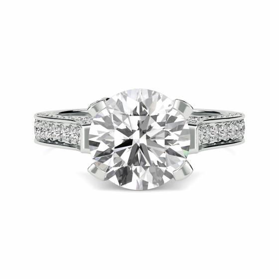 Modern Round Diamond Vintage Ring