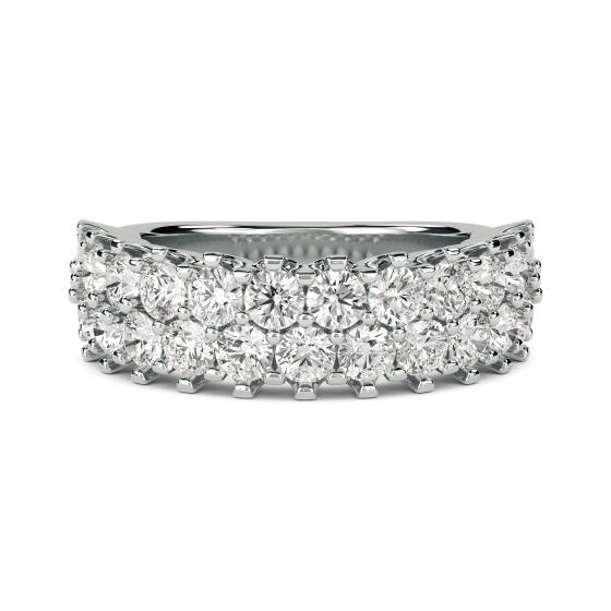 Two Row Round Diamond Eternity Ring