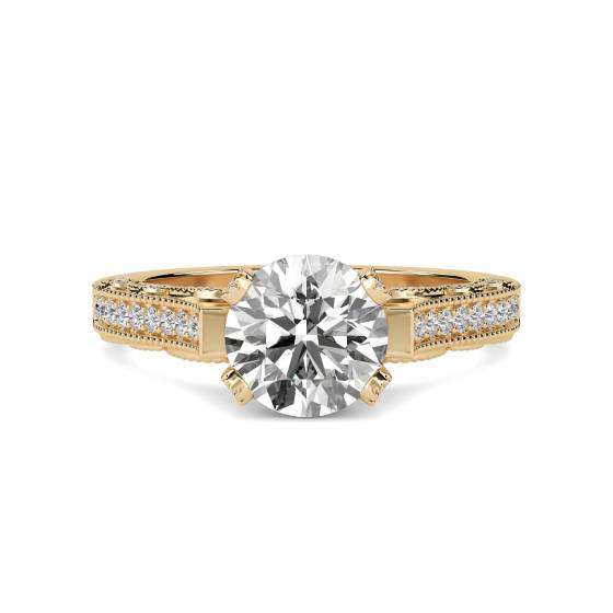 Unique Round Diamond Vintage Ring