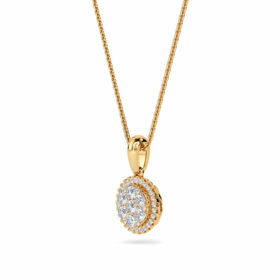 Round Diamond Cluster Pendant