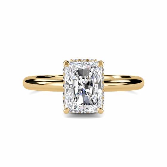 Radiant Diamond Low Set Hidden Halo Ring