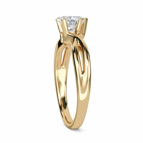 Modern Intertwined Heart Diamond Engagement Ring