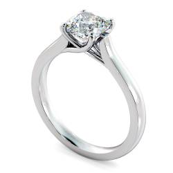 HRC886 Cushion Solitaire Crossover Diamond Ring