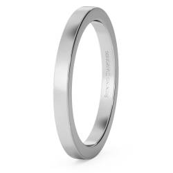 HWNA217 Flat Wedding Ring - 2mm width, Medium depth