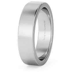 HWNA517 Flat Wedding Ring - 5mm width, Medium depth