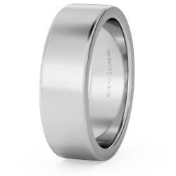 HWNA617 Flat Wedding Ring - 6mm width, Medium depth