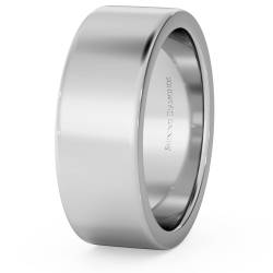 HWNA717 Flat Wedding Ring - 7mm width, Medium depth