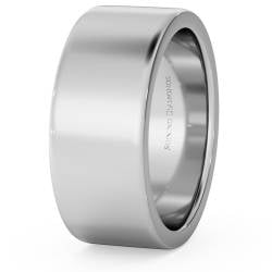 HWNA817 Flat Wedding Ring - 8mm width, Medium depth