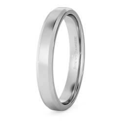 HWNB313 Bevelled Edge Wedding Ring - 3mm width, 1.4mm depth
