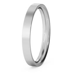 HWNC2513 Flat Court Wedding Ring - 2.5mm width, Thin depth