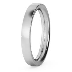 HWNC321 Flat Court Wedding Ring - Heavy weight, 3mm width