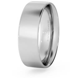 HWNC613 Flat Court Wedding Ring - 6mm width, Thin depth