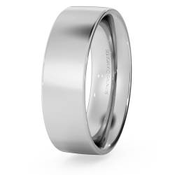 HWNC617 Flat Court Wedding Ring - 6mm width, Medium depth