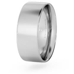 HWNC713 Flat Court Wedding Ring - 7mm width, Thin depth