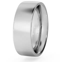 HWNC721 Flat Court Wedding Ring - Heavy weight, 7mm width