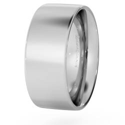 HWNC817 Flat Court Wedding Ring - 8mm width, Medium depth
