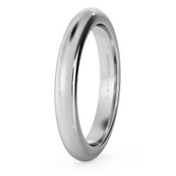 HWND321 D Shape Wedding Ring - Heavy weight, 3mm width