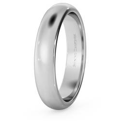 HWND417 D Shape Wedding Ring - 4mm width, Medium depth