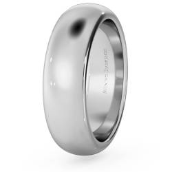 HWND621 D Shape Wedding Ring - Heavy weight, 6mm width