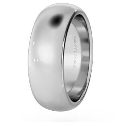 HWND721 D Shape Wedding Ring - Heavy weight, 7mm width