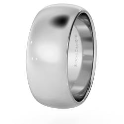 HWND817 D Shape Wedding Ring - 8mm width, Medium depth