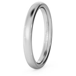 HWNE2517 Traditional Court Wedding Ring - 2.5mm width, Medium depth