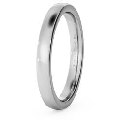 HWNJ2517 Slight Court with Flat Edge Wedding Ring - 2.5mm width, Medium depth