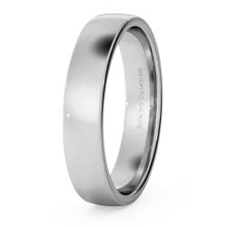 HWNJ413 Slight Court with Flat Edge Wedding Ring - Light weight, 4mm width