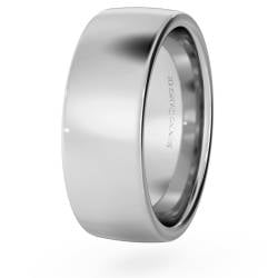 HWNJ717 Slight Court with Flat Edge Wedding Ring - 7mm width, Medium depth