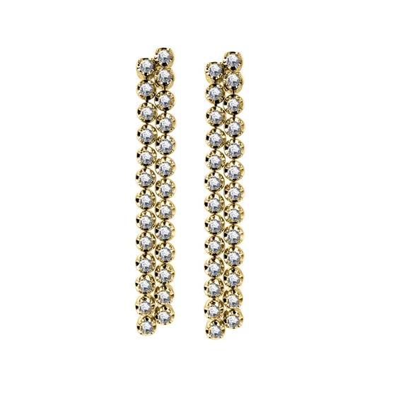 Elegant Round Diamond Drop Earrings